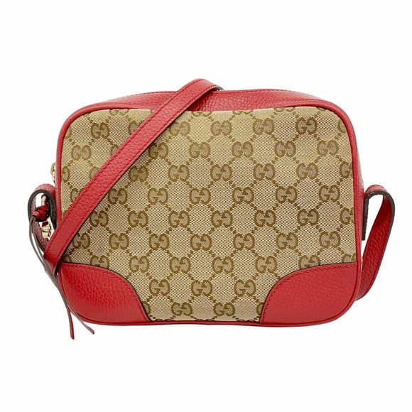 Gucci Handbags - GUCCI Brown Canvas Shoulder Bag